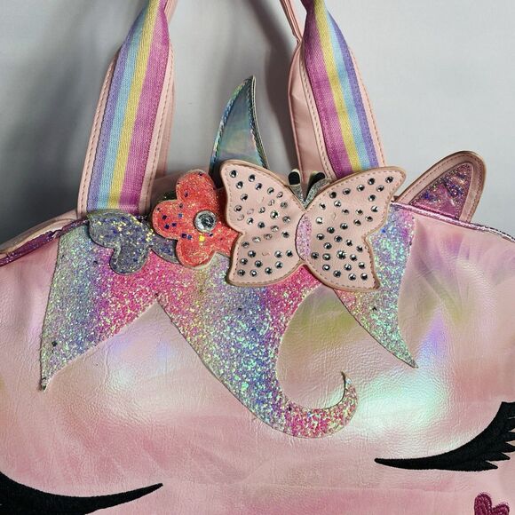 OMG Accessories Pink Miss Gwen Flower Crown Unicorn Duffle Bag 17x11x8 - Picture 3 of 6